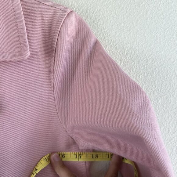 J Crew Peacoat trench SZ 2p Heavyweight Twill Cotton Pea Coat jacket Pink barbie - Picture 9 of 9
